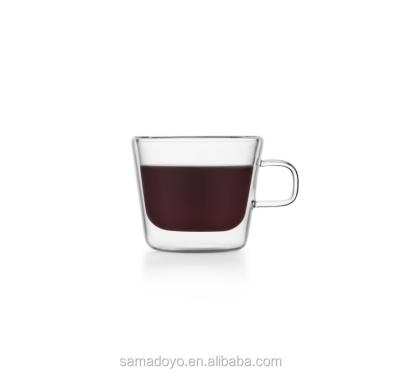 Portable Double Wall Glass Espresso Cups Coffee Mug High Temperature Resistant