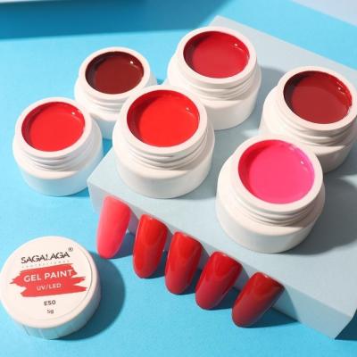 UV Gel Painting Pod Pink Paints for One Stroke Nails No Wipe Gel Design