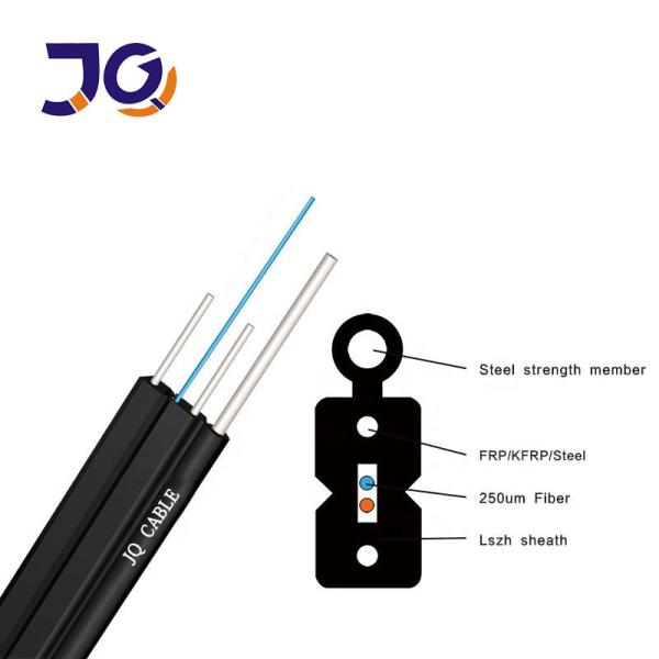 Cable de caída de fibra óptica FTTH para exteriores GJYXCH 1?? 4 núcleo G652D cable de acero soportado