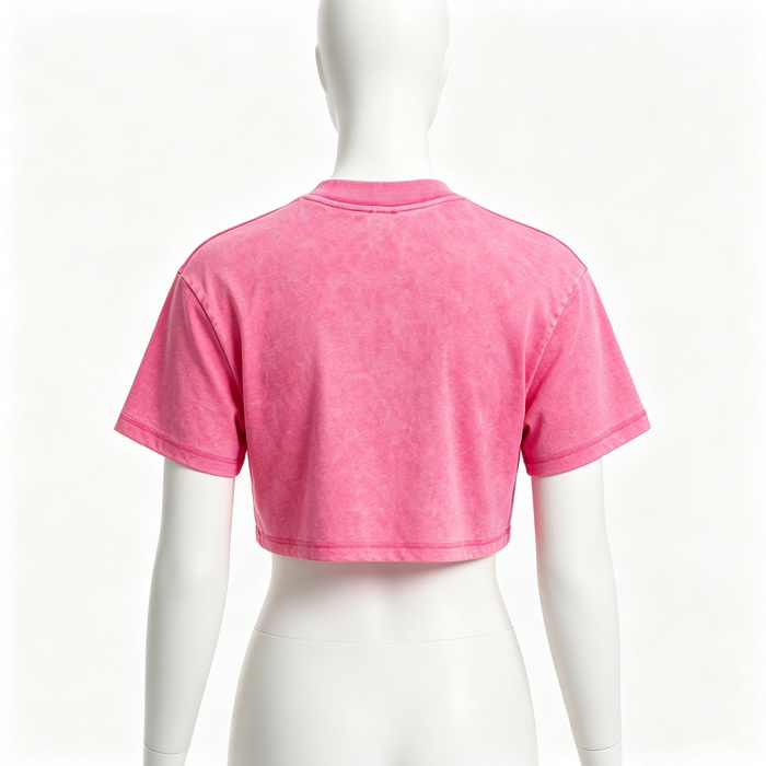 230GSM Watercolor T Shirt 73% Cotton Sorona Blend All Season T Shirt Snow Wash