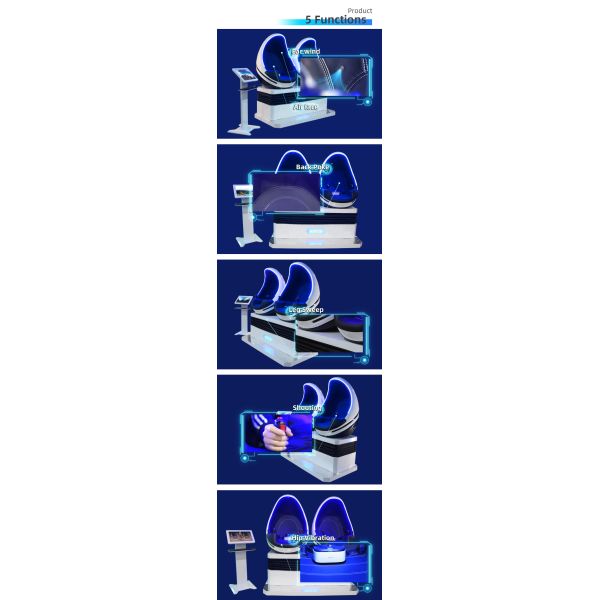 9D VR Chair Virtual Reality Glasses 2 Seater Egg Machine 3 Dof Platform Simulator Game Park Equipment
