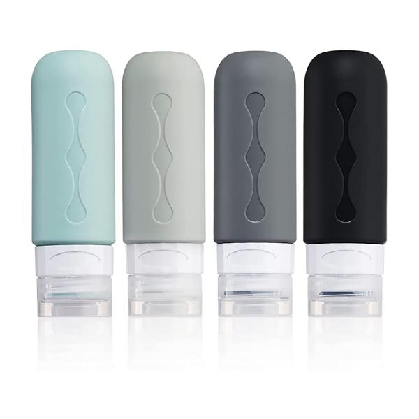 Cylinder Squeeze Silicone Travel Cosmetic Bottle Set Refillable 90ml