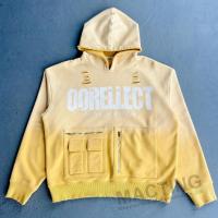 Vêtements de rue personnalisés surdimensionnés lourds 500gm 100% coton lavage à l'acide solaire décoloré fermeture éclair Hoodie Hommes avec poches fermeture éclair