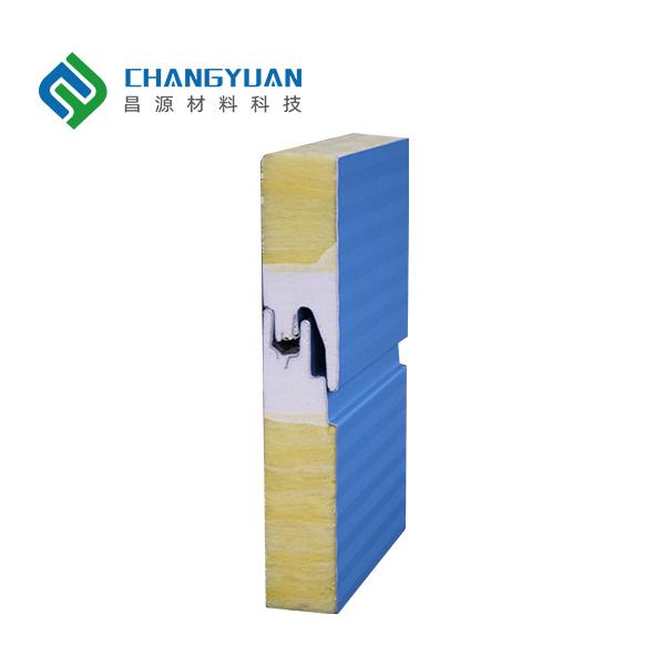 Building Exterior Wall Rock Wool Sandwich Panel With Pu Edge Sealing Long Lasting Performance
