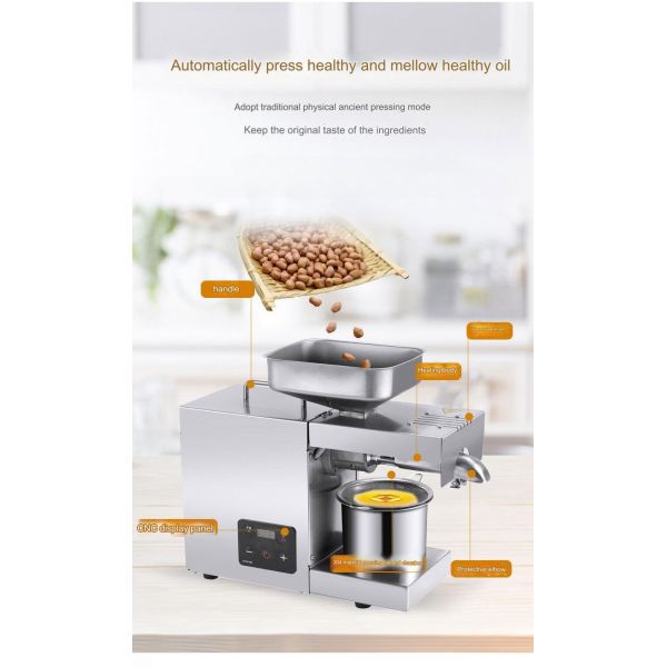 Intelligent Display Screen Home Oil Press Machine for Multifunctional Extraction