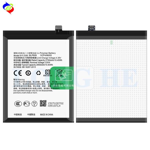 OPPO F1 Plus Bateria de telefone celular 2850mAh BLP609 F1 /F1 Plus/R9 R9m R9tm para Branco