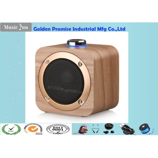 1200mA Battery Wooden Bluetooth Stereo Speakers 76mm Horn RoHs Certificate