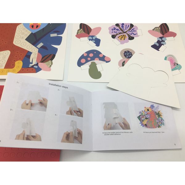 Kids Educational Set Game Puzzle / Children Handmade Toy Animal Mosaic Paintings