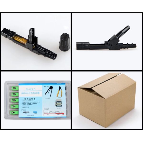 Field Quick Assemble Fiber Fast Connector SCAPC Dust Proof UL Rated Plastic Housing
