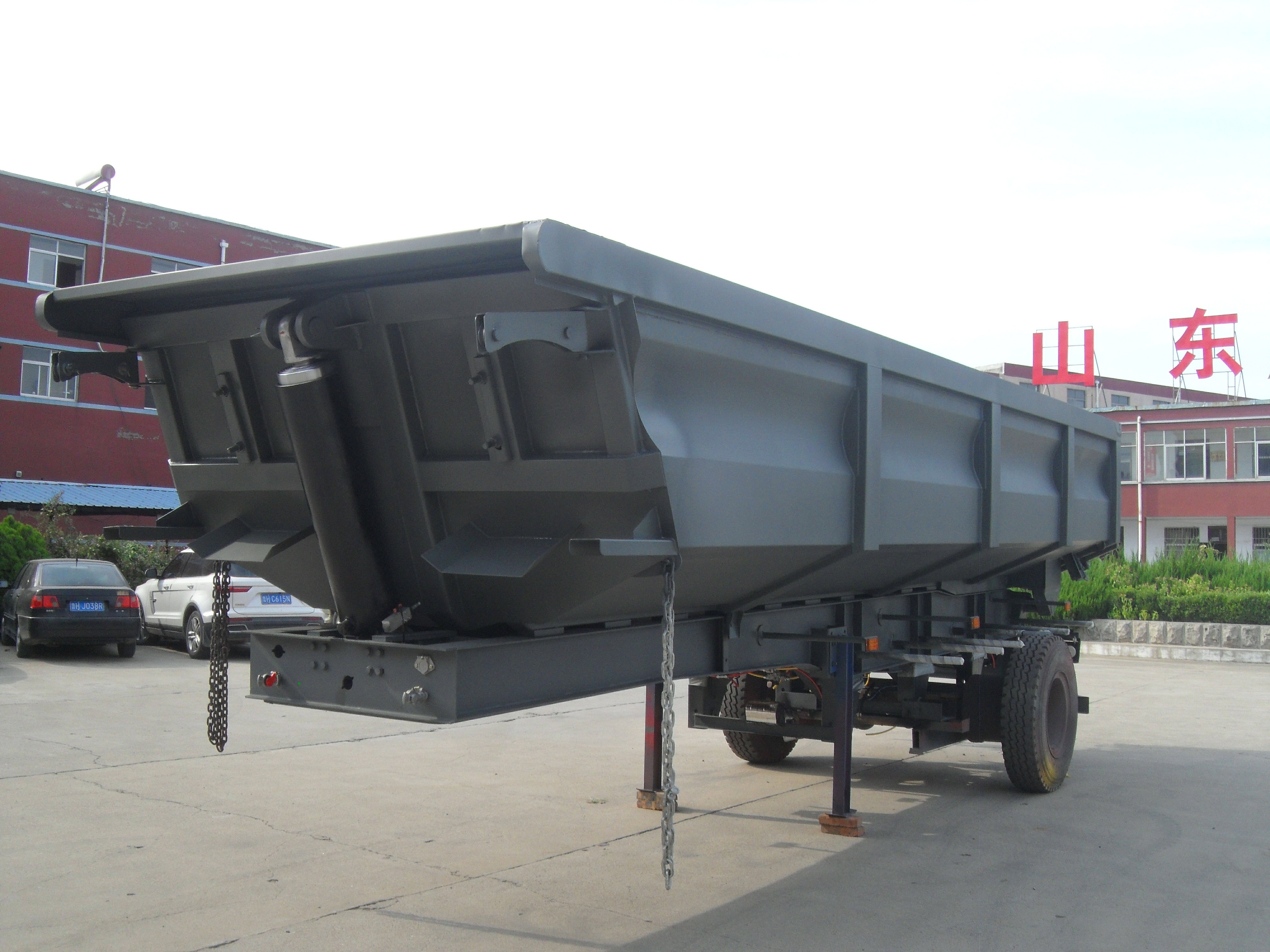 100 тонн двойных осей U-образный задний конец наклонитель нагрузчиков