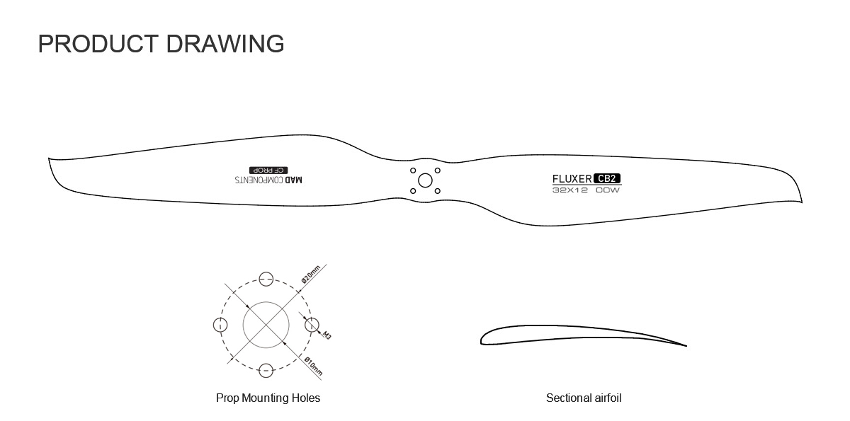 ULTRALIGHT PROP CB2 32X12 дюймовый пропеллер