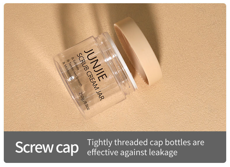 Custom Color Logo 250ml 300ml Transparent PET Cream Jars Screw Top Empty Skincare & Hair Mask Packaging UV Printed Lids