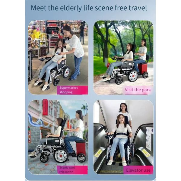 Lightweight and Durable 83*43*79cm Folding Wheelchair with Plastic Accessories Basket