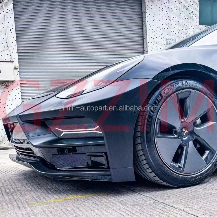 Фацелифтный бампер Tesla Model 3 Пластиковый черно-белый фронтальный бампер