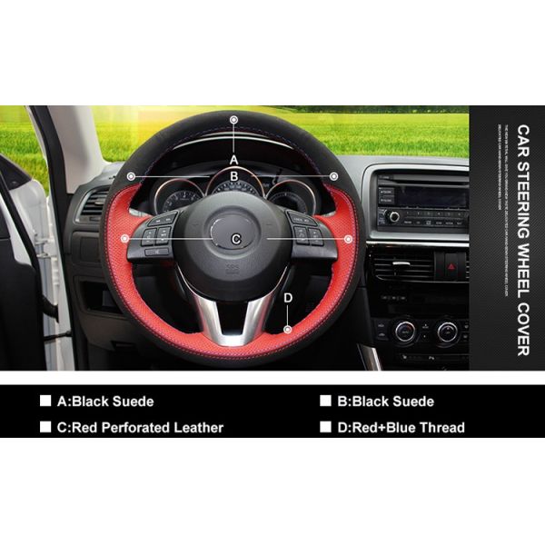 Design Your DIY Leather Steering Wheel Cover for Mazda CX-5 CX5 Atenza 2014 New Mazda 3 CX-3 2016 Scion iA 2016