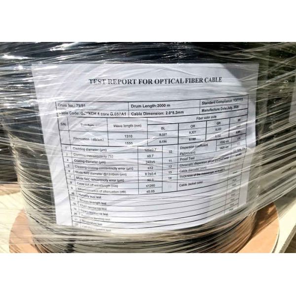 Alambre de descenso aéreo interior del cable de fribra óptica 1-4CORES de GJYXCH/GJYFXCH FTTH