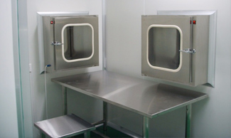 304 Stainless Steel Cleanroom Pass Box External Door / Embedded Door