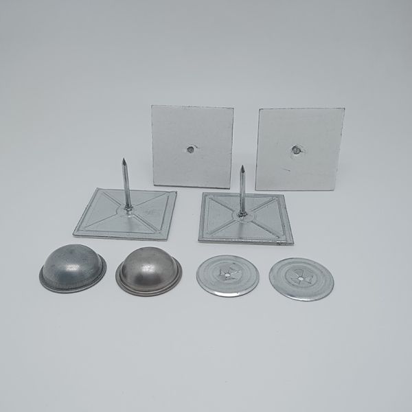 Galvanized Steel Self Adhesive Insulation Stick Pins With 38mm Speed Clips Perforated Insulation Hangers