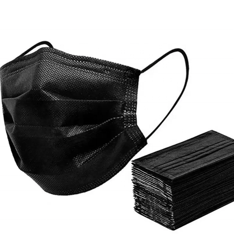 Wholesale Level 3 Disposable Medical Masks Hospital PPE Headwear Epidemic Response Influenza Black Face Mask Maker Haixin Health