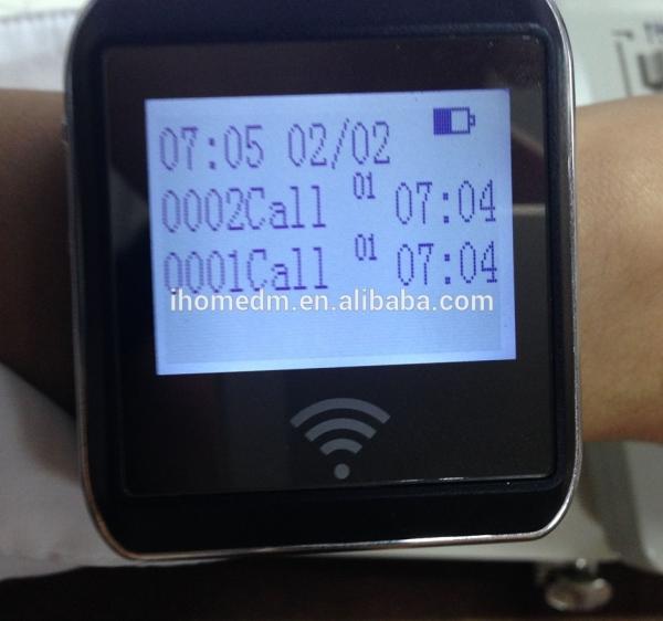 Waiter call beeper with light and watch receiver for star area or night club