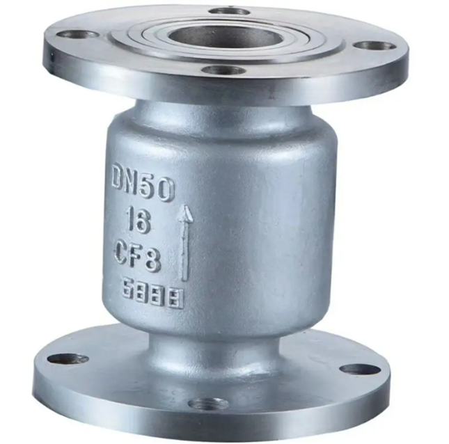 CF8 Stainless Steel Vertical Lift Check Valve PN16 Flanged Non Return Valve DN25-DN200 for Steam Water Oil Chemical Pipeline