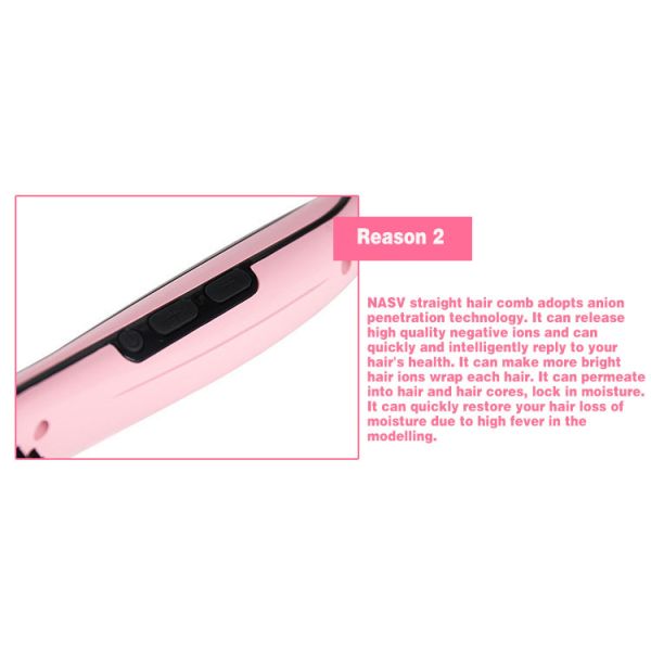 Electric Hair Straightener Brush Home Beauty Machine NASV 100 With Lcd Display