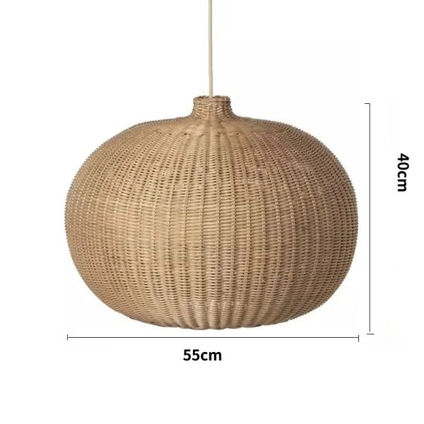 Dining Room Lamp Cafe LED farmhouse Village Vintage Handmade Wicker Pendant Light(WH-WP-112)