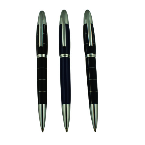 Black Metal Point Pen , Long Life Span Calligraphy Ballpoint Pen