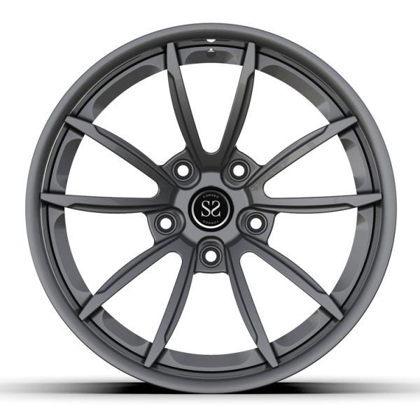 L'alliage forgé roule le gris 18x9 18x12 18inch de lustre de 2 morceaux a chancelé 996 jantes de Turbo