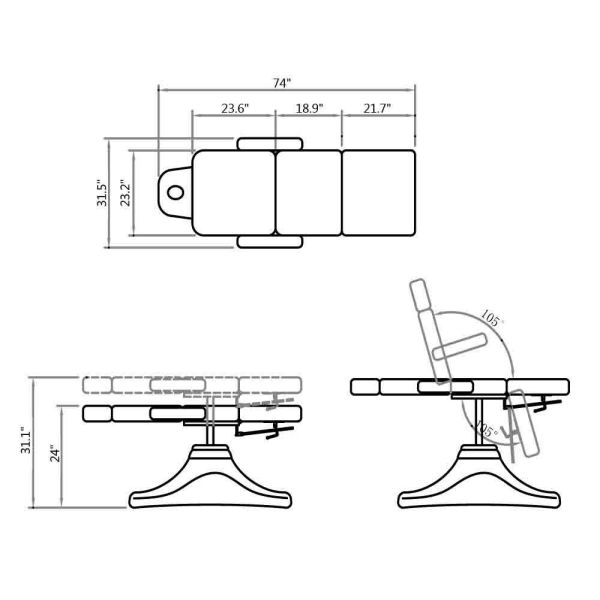 Hydraulic Beauty Massage Table Chair With Plastics Cover , Pu Leather Materials