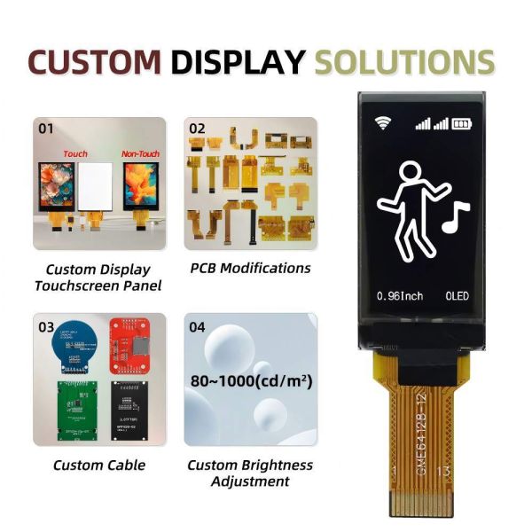 0.96 Inch OLED Display Module with 128x64 Resolution and I2C/SPI Interface