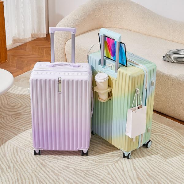 1901Rainbow colored luggage