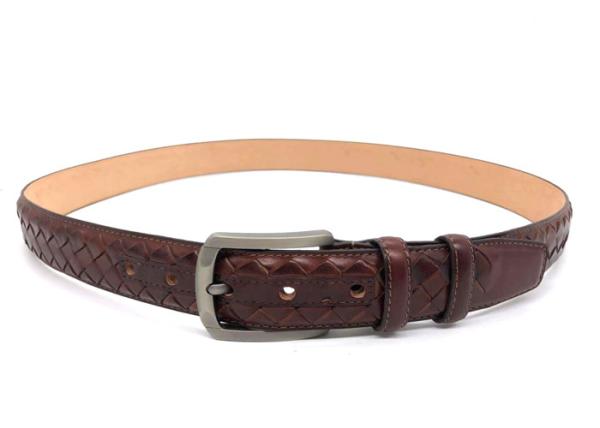 4.0CM Genuine Leather Casual Belts For Men Classic Pin Buckle / Knitted Leather Belt