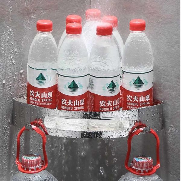 Mirror Polishing Silver Wall Mounted Bathroom Shelf SUS304 Stainless Steel Material