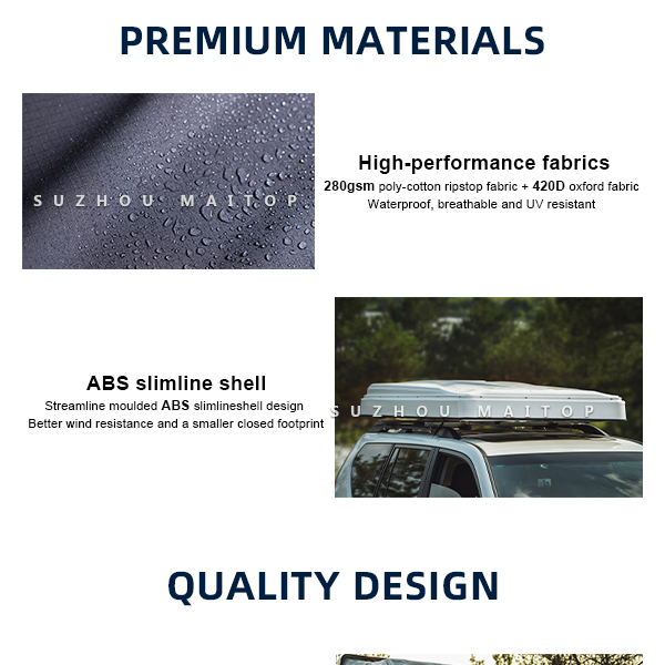 China Wholesale ABS Fold Out Car Roof Tent Spacious Hard Rooftop Tent