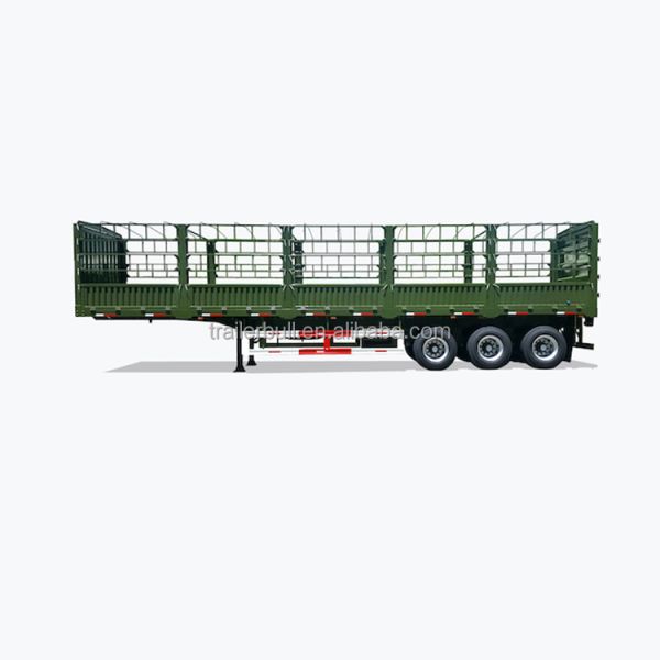 Special Design Side Rail and 2 Layer Fences Semi-Trailer for Light-Puffy Cargo Transport