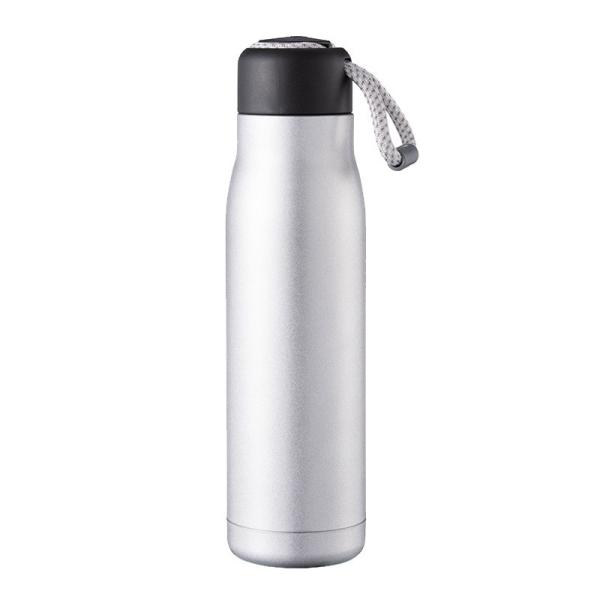 Black Double Wall Stainless Steel Water Bottles With Spout Lid BPA Free