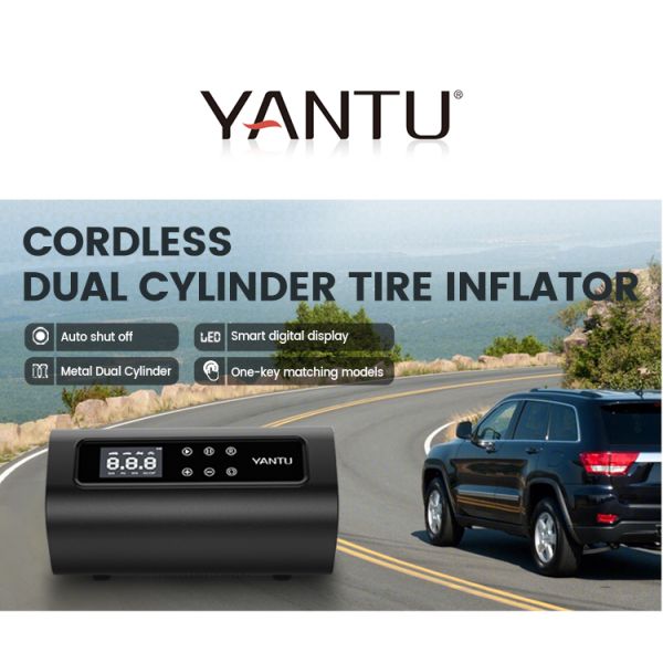 YANTU A23 Portable Wireless Rechargeable Tire Inflator 12V Electric Automatic Silent