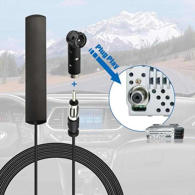 DIN Plug Adhesive Patch Automobile Car hidden AM FM Radio Antenna for Vehicle Truck Stereo Receiver Head Unit H034-02