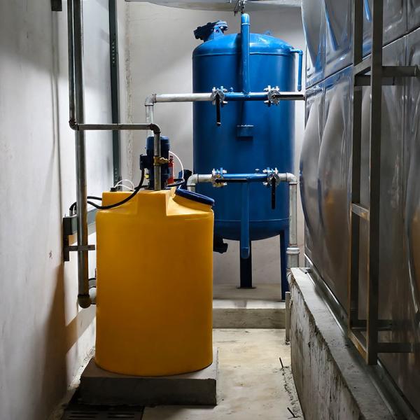 Système de collecte de l'eau de pluie en conteneurs de 40 ft avec filtration RO