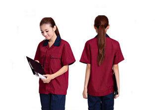 Red Color Professional Industrial Work Uniforms Good Hygroscopic For Engineers