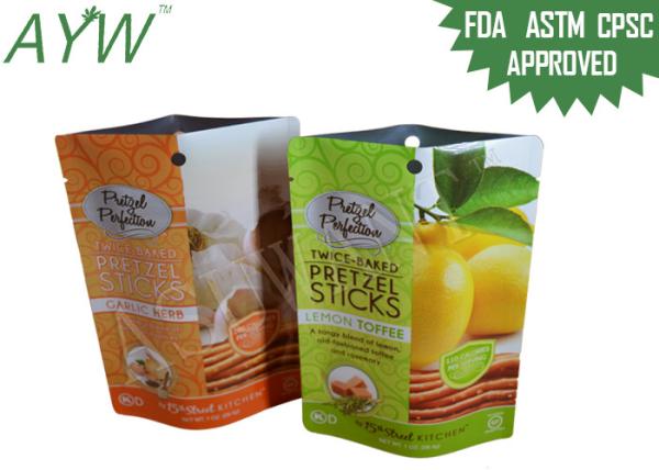 Matt Vanish Food Packaging Bags Twice Baked Pretzel Sticks For Lemon Toffee