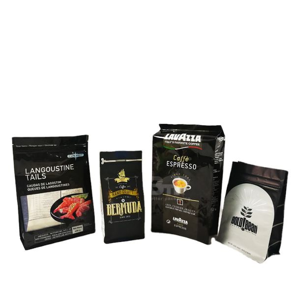 Custom  Printed Food Grade Moisture Proof Resealable Stand up Bags for Coffee Beans & Ground Coffee Freshness Preservation