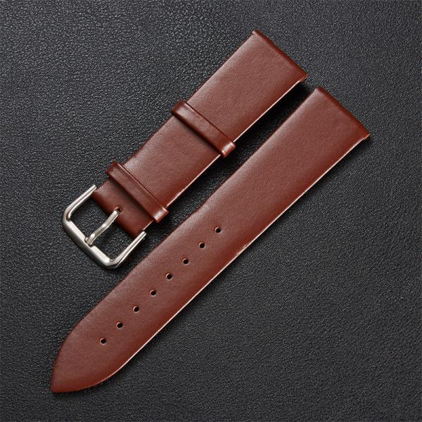 Black brown watchband Leather Men Women Watch Band  12 14 16 18  20  22 24mm  Wrist Watch Strap On Belt Bracelet Metal B