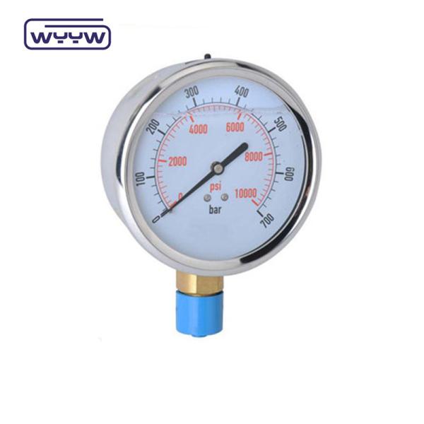 Novo produto, caixa cromada da baioneta 1/2bsp barra de entrada radial psi 4 manômetro do manômetro de pressão com glicerina