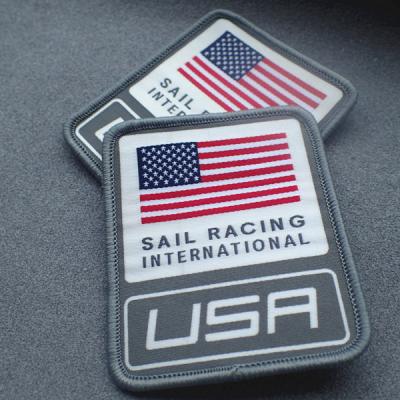 Rectangle Shape Overlock Stitch Polyester Clothing Tags Labels