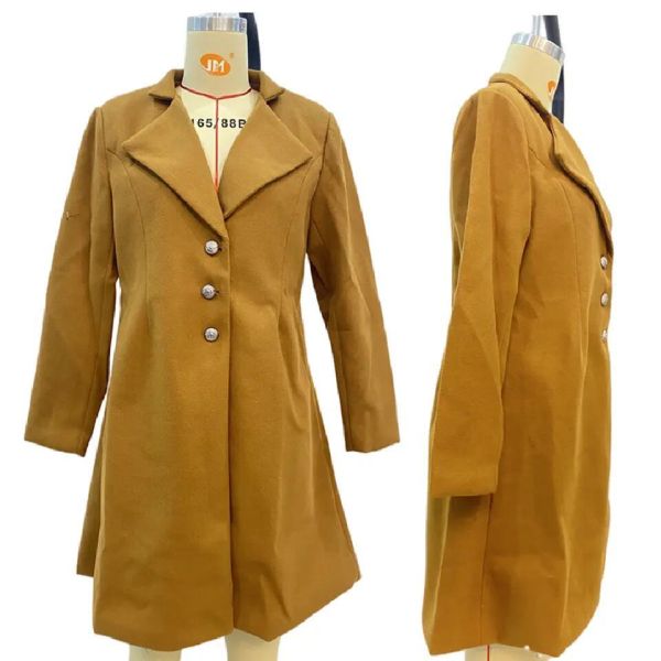 MID Length Woolen Coats For Women Korean Version Wool Lapel Thin Winter Coat