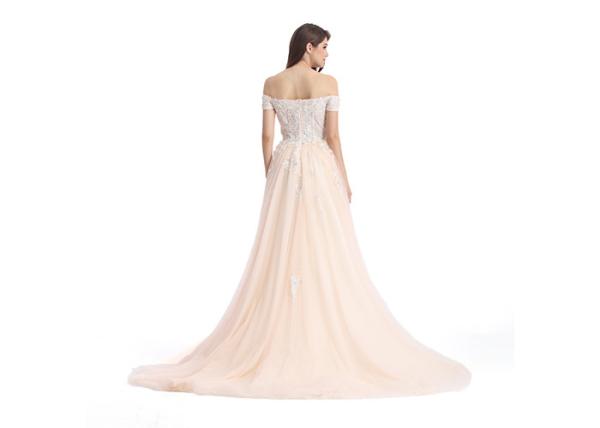 Fishtail Long Party Prom Vintage Lace Dress Shining Beaded Sexy V - Neck See Through Style