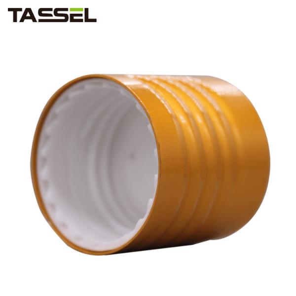24 410 Disc Top Cap Aluminum Gold Press Durable For Cosmetic Bottle