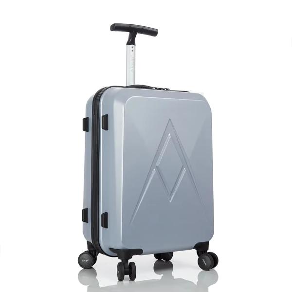 Estilo sencillo Diseñador personalizado Viajes de lado duro maletas ligeras de tira única correa de cremallera comprobada Carry on Trolley Case equipaje de PC